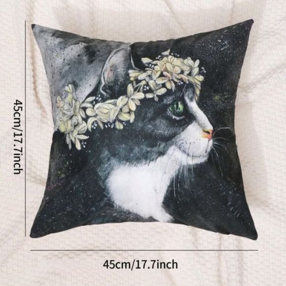Cat Design Pillowcase for Accent Pillow - Picture 3 of 4
